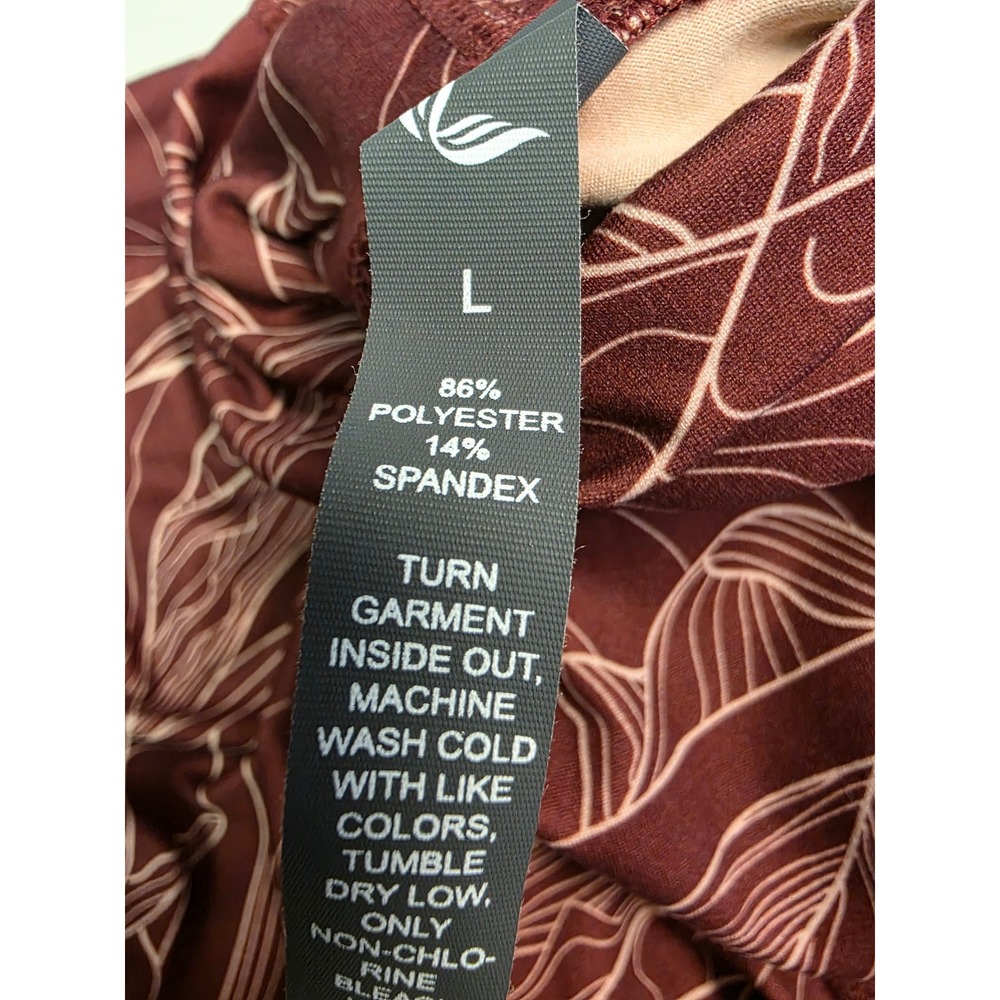 Leap & Stride‎ Mountains Burgundy Performance Base Layer Turtleneck Top L - Picture 4 of 6